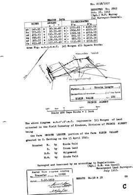 Scan of Surveyor-General diagram, 2118/1912, July 1912
